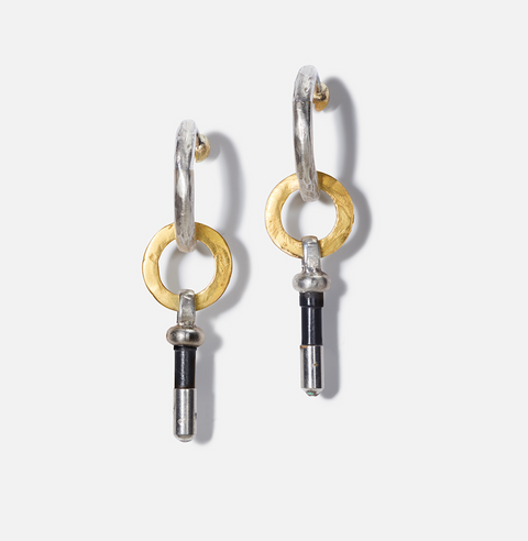 Alliance Earrings - 18kt yellow gold and silver