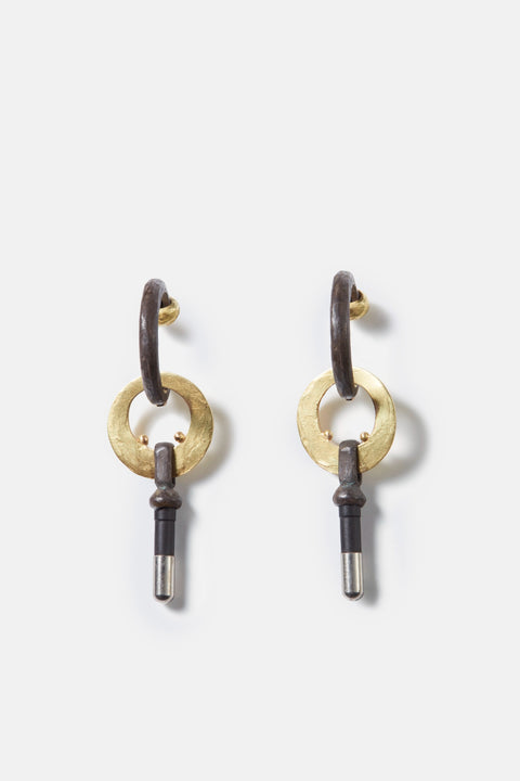 Alliance Earrings - 18kt yellow gold and oxidised silver (This edition has now sold out)