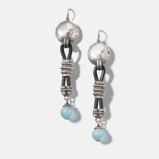 Digital Odyssey Earrings - Aquamarines and Silver