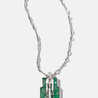 Silver Constellation Necklace - rubies, sapphires, emeralds, silver