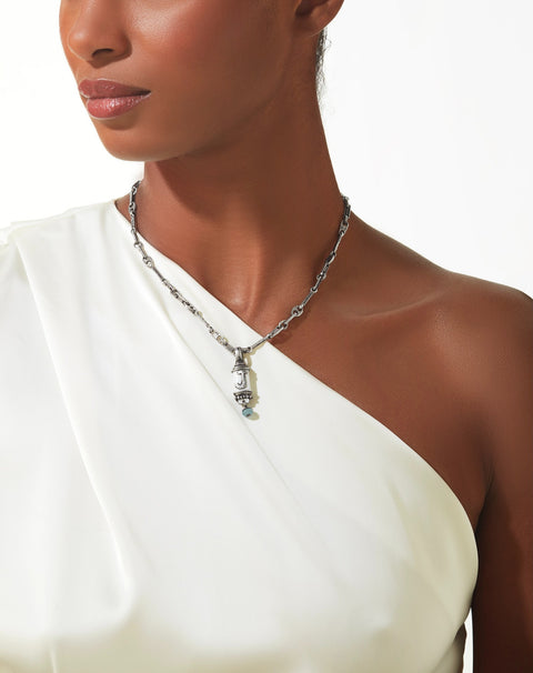 Voyage Necklace - Aquamarine and Silver