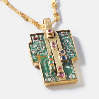 Constellation Necklace - 22kt gold chain and multi-stone pendant