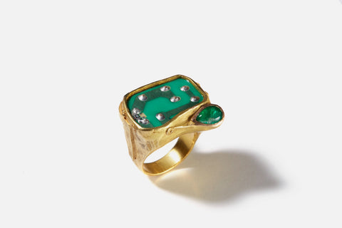 Emerald Circuit Ring - Yellow Gold and Emerald