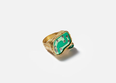 Emerald Circuit Ring - Yellow Gold and Emerald
