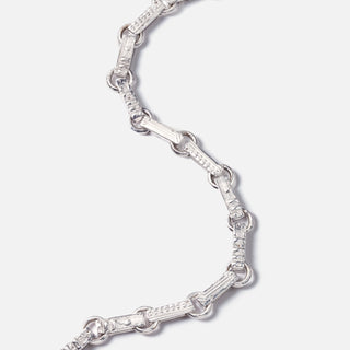 Ascent Necklace - Long 18kt white gold chain, emerald, diamonds pendant