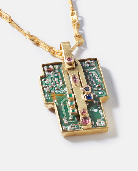 Constellation Necklace - 22kt gold chain and multi-stone pendant