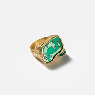 Emerald Circuit Ring - Yellow Gold and Emerald