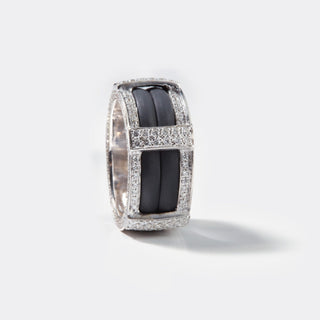 Diamond Cable Ring - 18kt white gold and diamonds