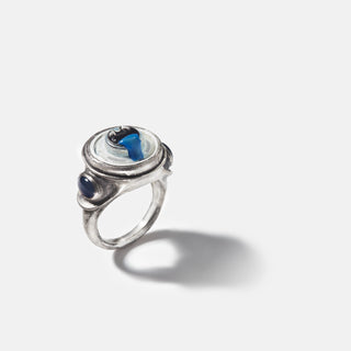 Sapphire Bud Ring - Silver and Sapphires